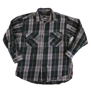 ALASKA BAY OUTFITTERS LS PLAID FLANNEL BUTTON UP SHIRT SZ XL (Vintage)